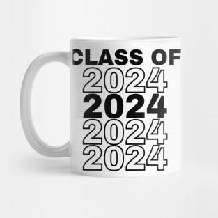 Class Of 2024 Repeated. Simple Typography 2024 Design for Class Of/ Graduation Design. Black Mug